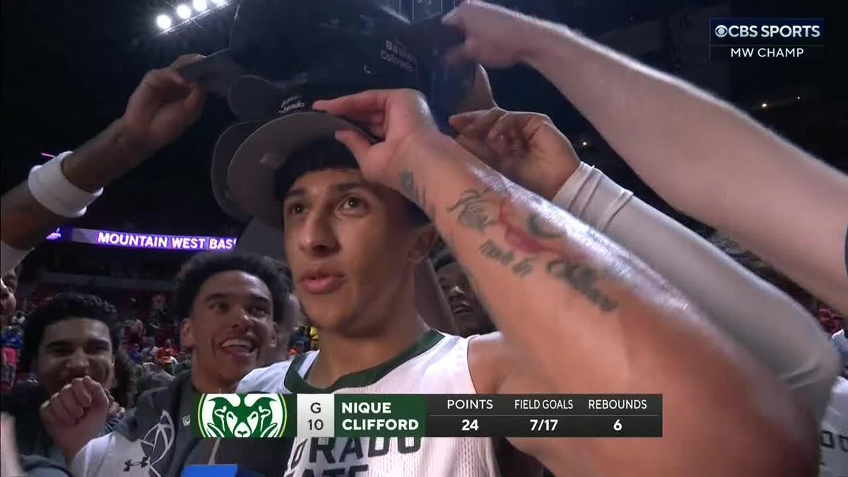 "An unselfish group. Ready to compete. Ready to win." Nique Clifford and his teammates celebrated after Colorado State Men’s Basketball took home the Mountain West Tournament title and an automatic bid to the NCAA Tournament