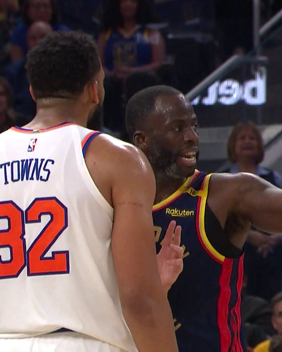 Draymond told KAT to sit down after the foul 😅 Knicks-Warriors getting chippy early on ABC 👀
