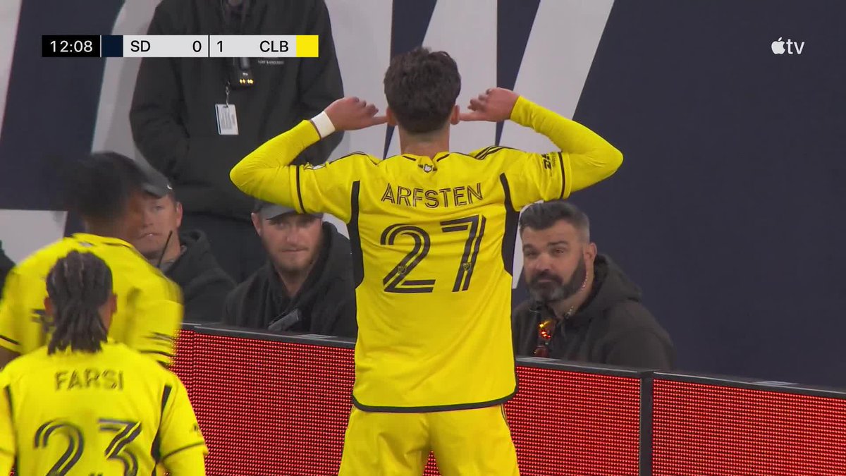 It starts with Max Arfsten. It ends with Max Arfsten. ⚽ Columbus up 1-0 in San Diego. 📺 #MLSSeasonPass: