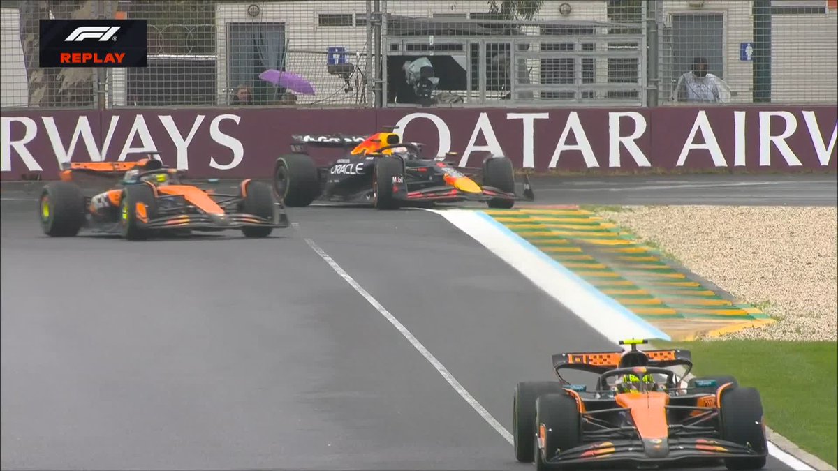 Max Verstappen goes deep into Turn 11 which releases Oscar Piastri back into P2! 🙌