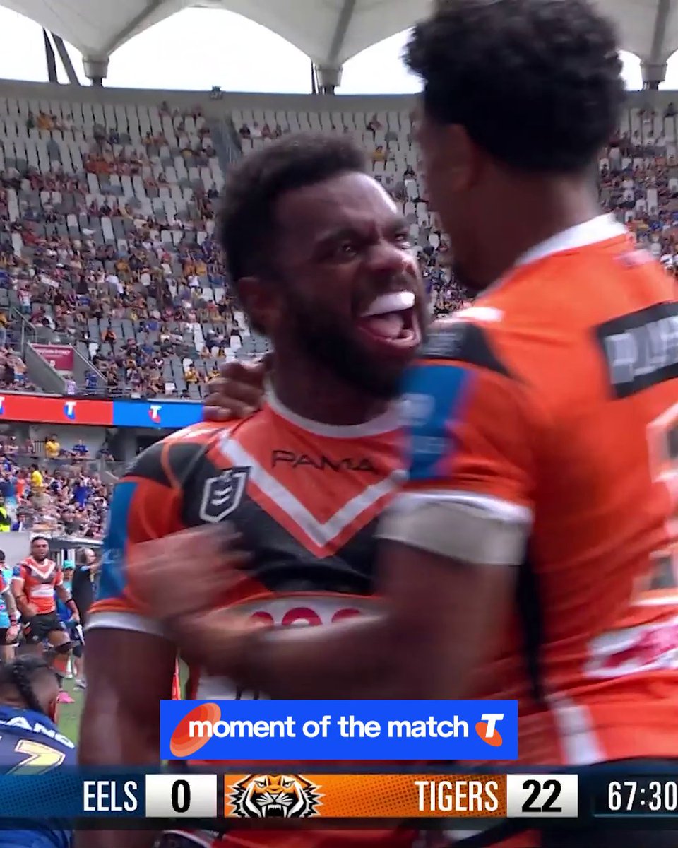 Turuvaaaaa! ✌ #NRLEelsTigers Telstra Moment of the Match