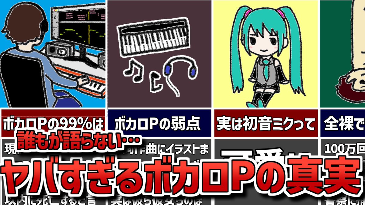 新曲を投稿しました！ タイトル：意外と知られていないボカロPの真実5選 歌：栗田まろん 作詞・作曲：木村わいP N： Y：