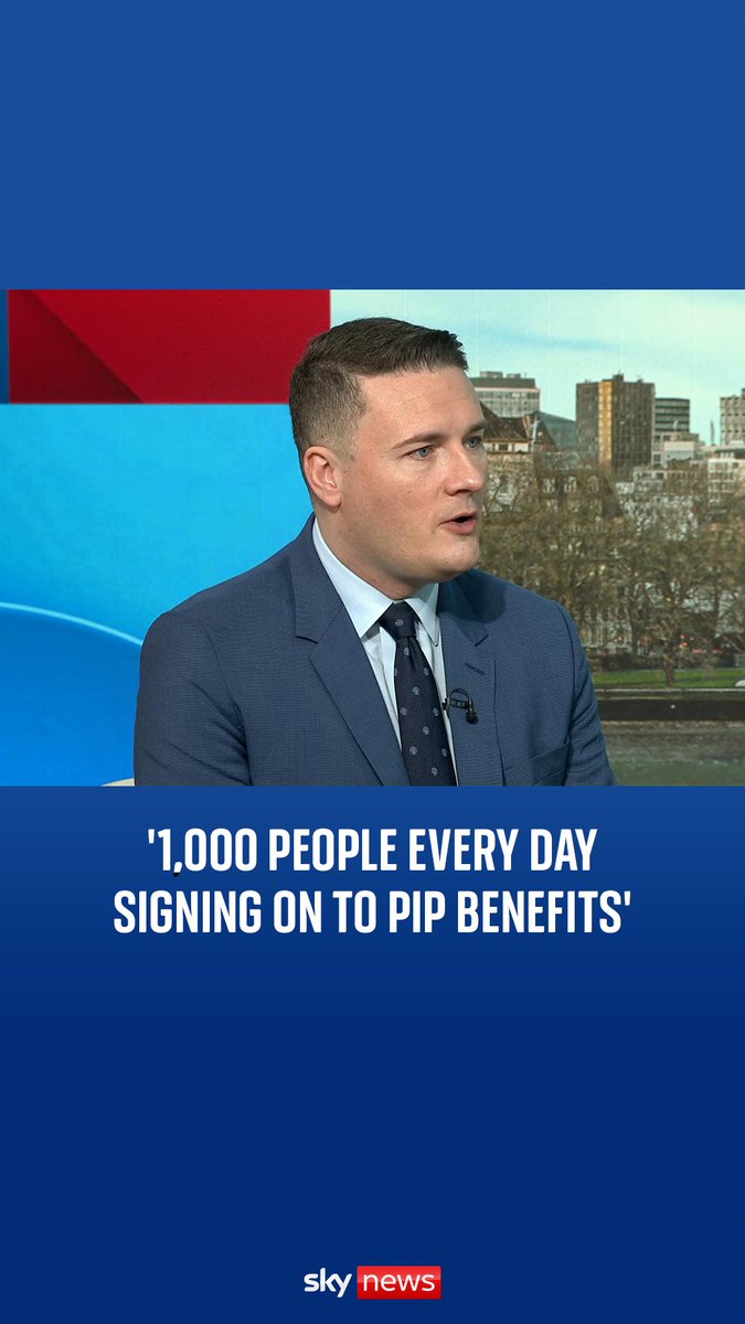 Health Secretary Wes Streeting has told Sky News that 1,000 people a day are signing on for PIP and 'over the course of the year that's the size of the city of Manchester'.