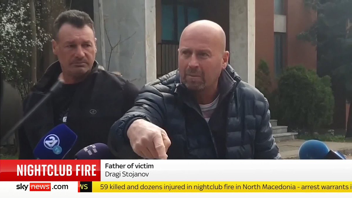 "Local officials should be hurt in the same way I'm hurt." Dragi Stojanov, whose only son died in the nightclub fire in North Macedonia, says the bodies have not been recovered yet.