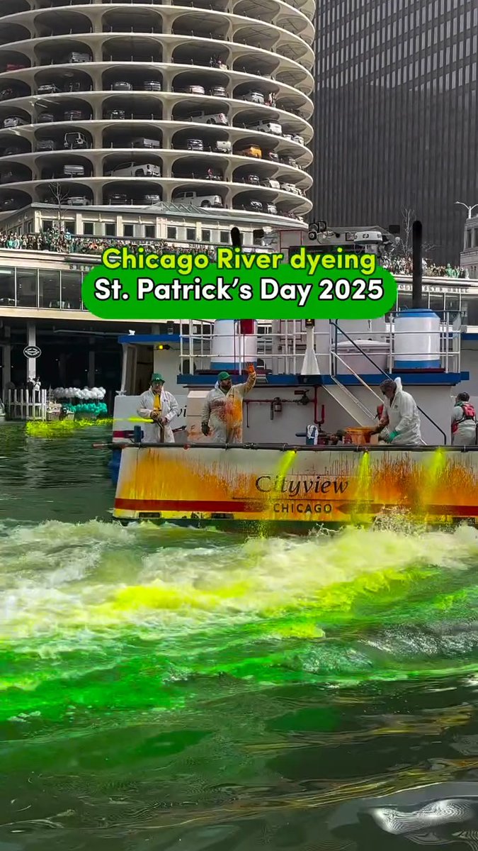 Another year of a beloved tradition! 💚 Here are scenes from the 2025 Chicago River dyeing for St. Patrick’s Day, a world-famous event for reason.