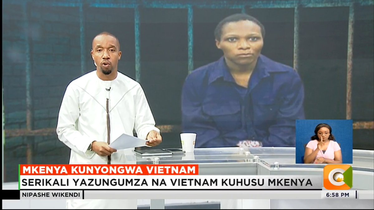 Mkenya Kunyongwa Vietnam: Serikali yazungumza na Vietnam kuhusu Mkenya Margaret Nduta alihukumiwa kunyongwa Machi Nduta alipatikana na kilo mbili ya dawa za kulevya Katibu Korir Sing'oei asema Kenya imeomba Vietnam #CitizenNipasheWikendi Rashid Abdalla