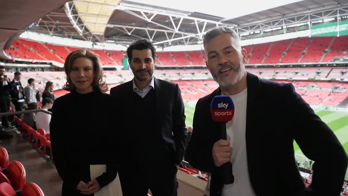 "Newcastle will always be in our hearts, I texted Eddie yesterday" 🗣️ Former Newcastle co-owners Amanda Staveley and Mehrdad Ghodoussi are at Wembley for the first time since leaving the club ⚫⚪