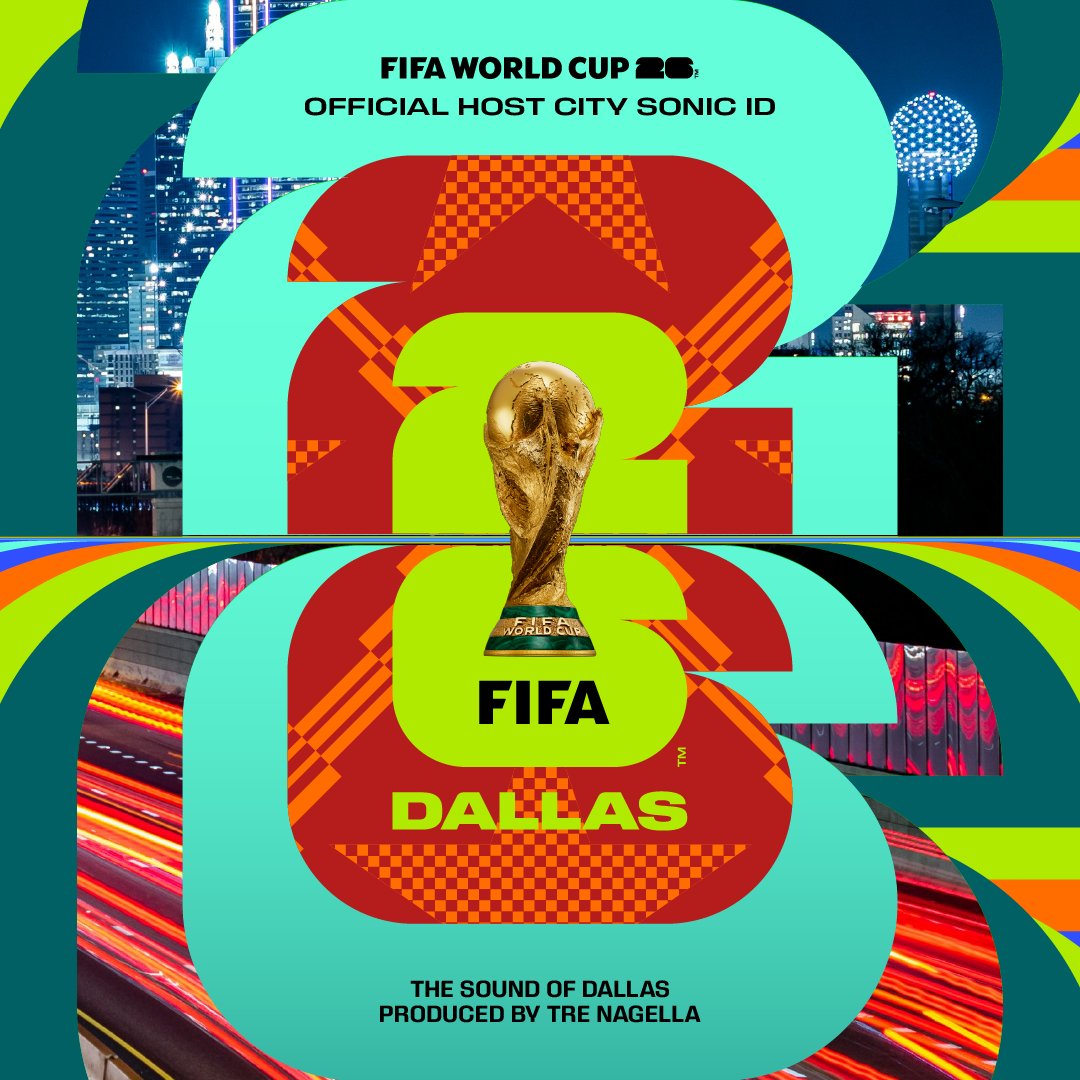 That Dallas vibe. 🇺🇸 The official #WeAre26 Sonic ID of FIFA World Cup 26 Dallas™ is here, featuring Tre Nagella!
