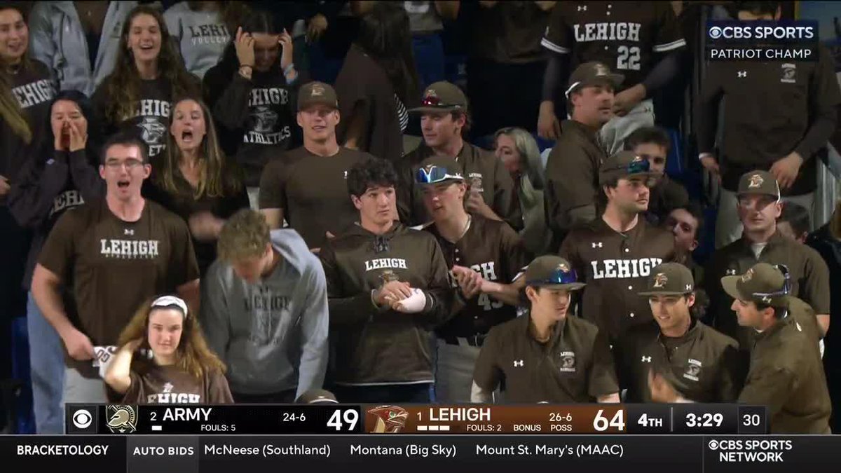 The Lehigh Baseball team went right to the gym after their game to watch Lehigh Women's Basketball play for a trip to the big dance.