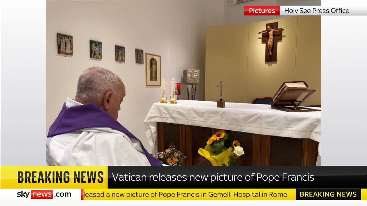 BREAKING: The Vatican releases the first photo of Pope Francis in over a month as he participates in Holy Mass. 📺 Sky 501, Virgin 602, Freeview 233 and YouTube