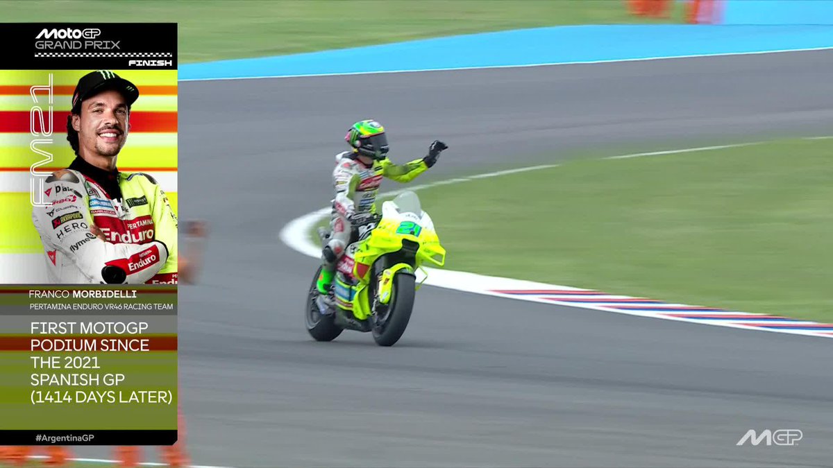 After a 4 year wait Franco Morbidelli is finally back on the podium! 🥉 #ArgentinaGP 🇦🇷