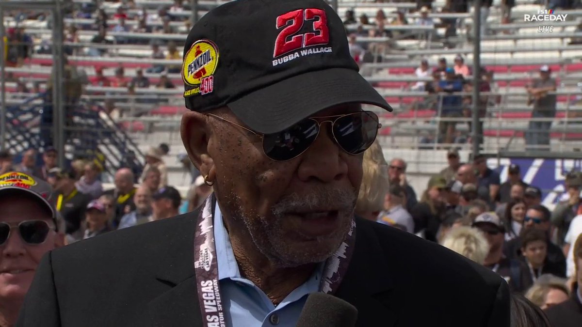 "Speed demon" Morgan Freeman! The legendary actor joins NASCAR RaceDay in Vegas. He will give today's command to fire engines.