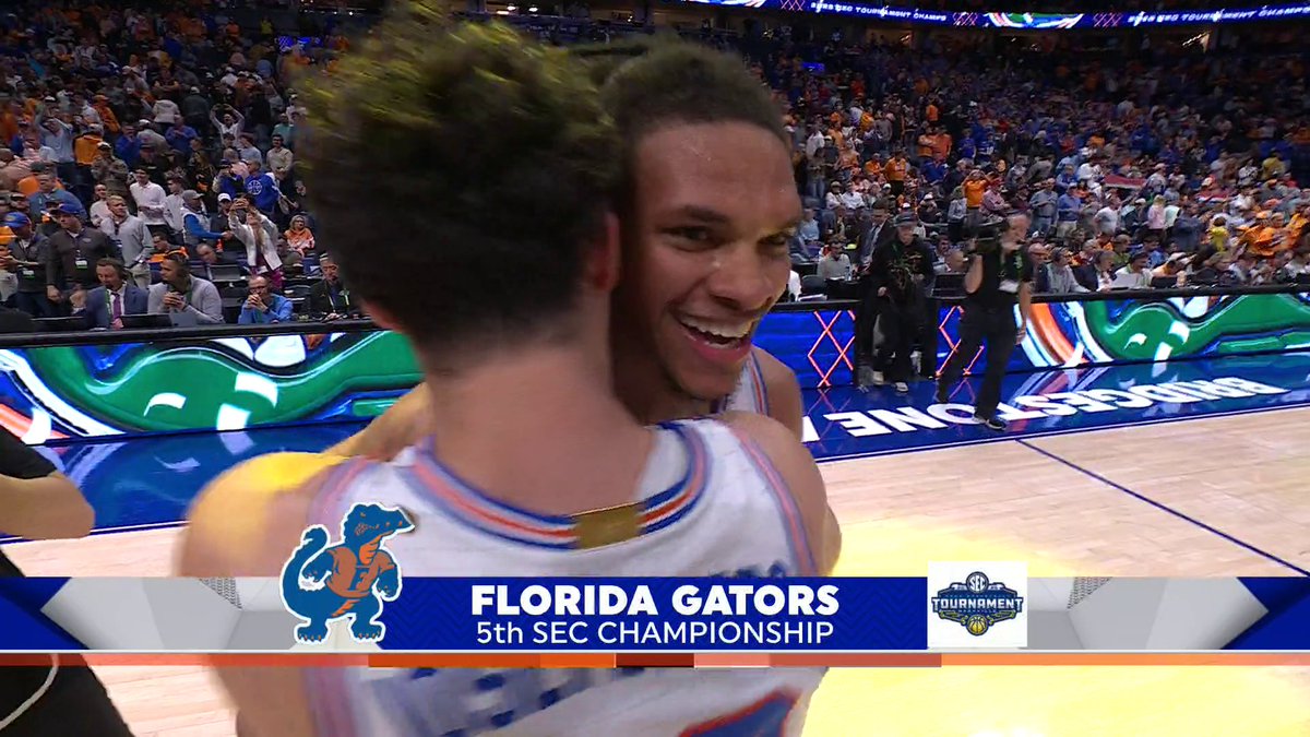 THE GATORS WIN THEIR FIRST MEN'S BASKETBALL SEC TOURNAMENT TITLE SINCE 2014 🐊 Create your bracket here: