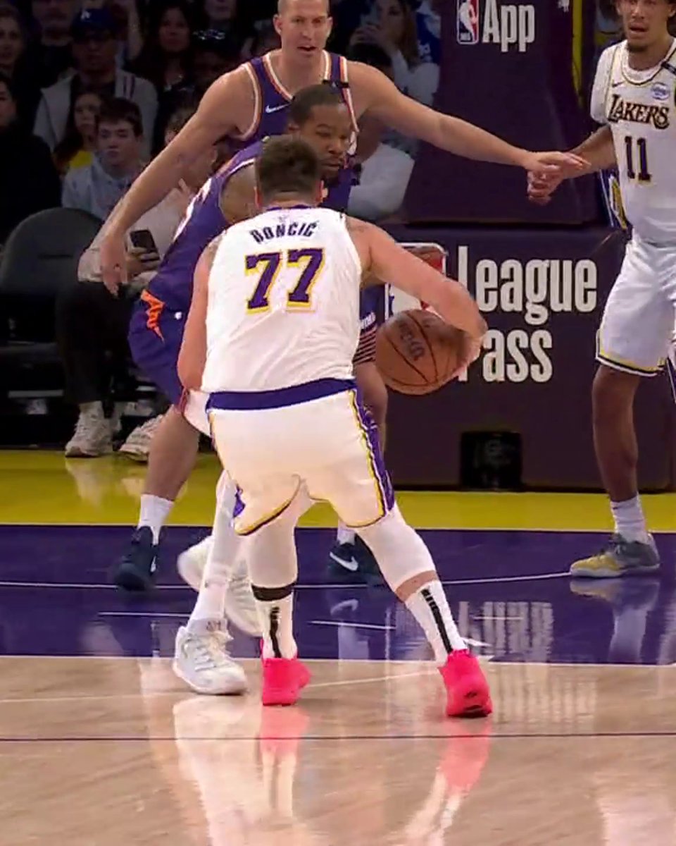LUKA STEP-BACK THREE OVER DURANT 🔥 Stared him down after too 👀