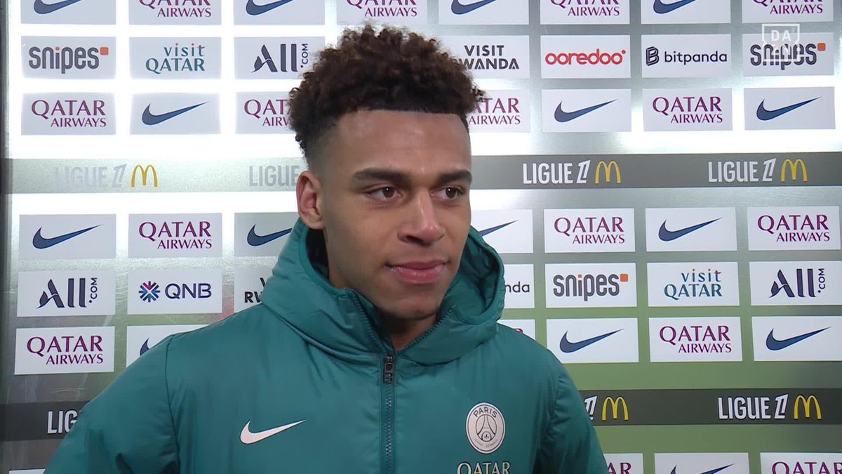 Désiré Doué après le Classique : « C’était un derby (🤔) qu’il fallait gagner, on est très contents ! Ce soir repos. Demain Clairefontaine. » 😁❤️💙 🎥 DAZN France