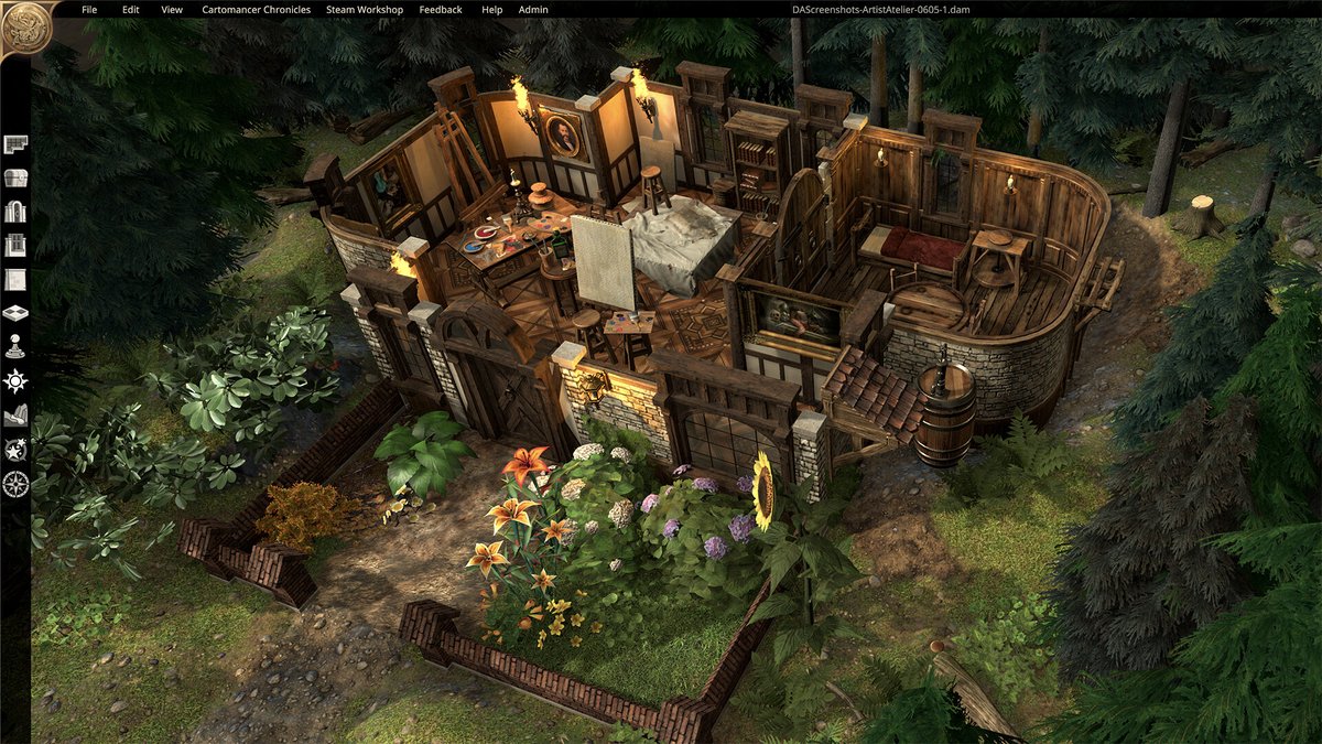 マップ作製ツール『Dungeon Alchemist』がセールしてます! マウスで範囲選択するだけで、望みの大きさでダンジョンから酒場まで3Dでマップを超クオリティでランダム生成。手で物や時間の調整もできます。 2D出力、FVTTインポートも楽々。マップを自分で歩き回ることもできちゃう。TRPGのお供にどうぞ！