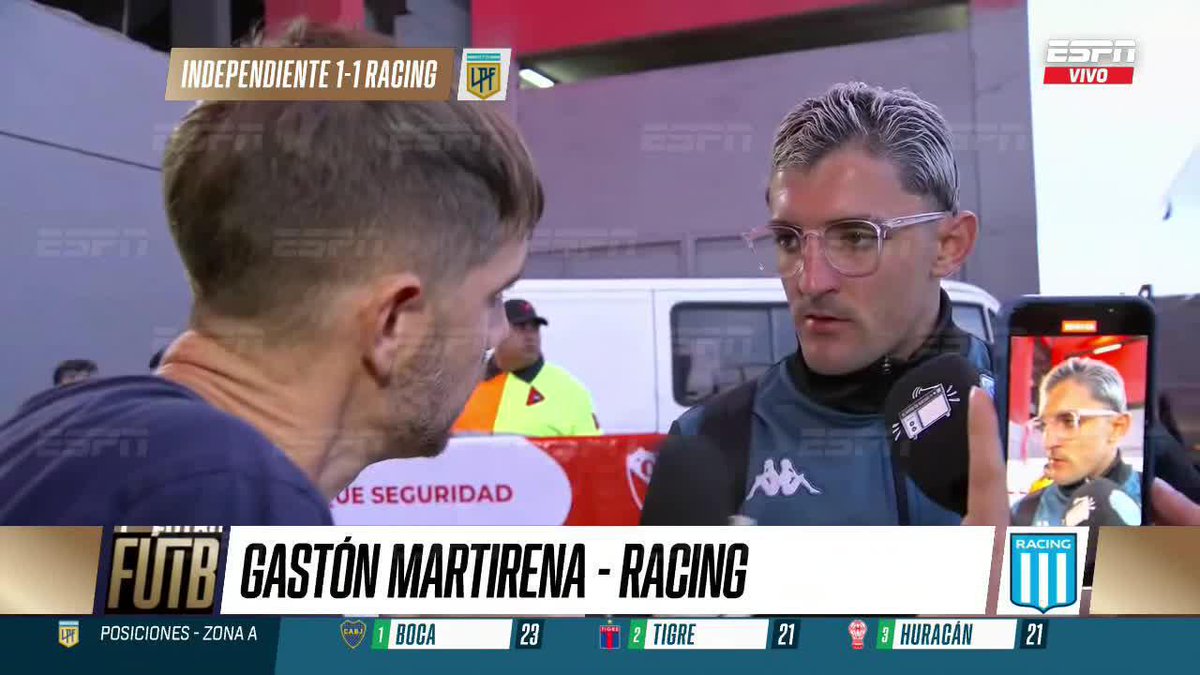 "Y BUENO... TODAVÍA CREO QUE NO GANÓ NADA CON INDEPENDIENTE. GUSTAVO LLEGÓ Y GANÓ DOS COPAS YA EN RACING" 🔥 Martirena le respondió a Vaccari sobre sus dichos del "TERCER GRANDE" 📺 #ESPNFútbol1 | #DisneyPlus