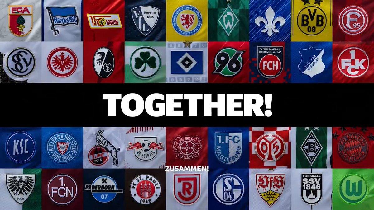 Gemeinsam für Zusammenhalt ❗️ Im Rahmen der #IWgR – und darüber hinaus – setzt der deutsche Profifußball ein gemeinsames Zeichen gegen Diskriminierung und Ausgrenzung. Eine Übersicht zum Engagement ➡️ #TOGETHER #BundesligaWIRKT