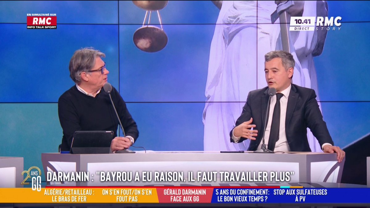 🗣️ Alain Marschall : "L'adversaire que vous craignez le plus, c'est le RN ou LFI ?" 🎙️ Gérald DARMANIN : "C'est LFI ! Parce qu'on voit bien que LFI a une organisation intellectuelle qui vise à rendre extrêmement difficile la République, la démocratie telle qu'on la connait" #GGRMC
