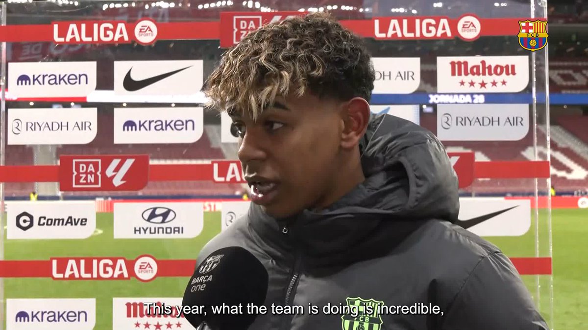 🎙️ LAMINE YAMAL: “This year, what the team is doing is incredible, and I'm very happy.” #AtletiBarça