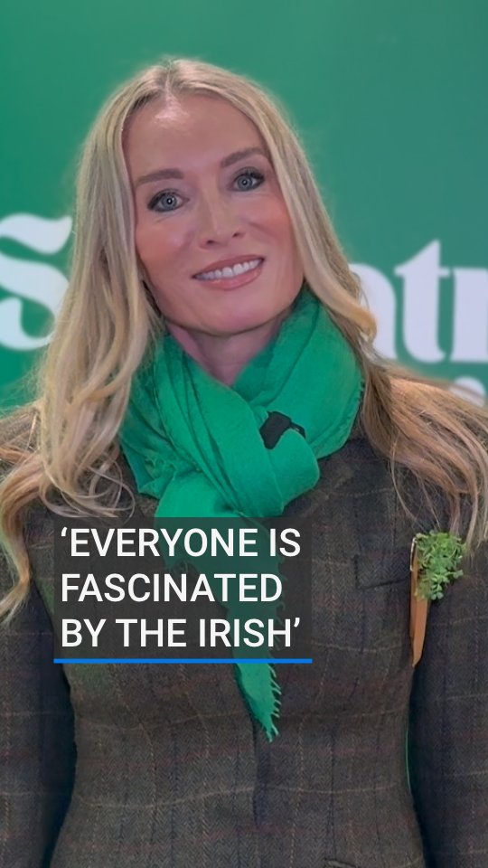 Actress Victoria Smurfit, the grand marshal of the St Patrick’s Day parade in Dublin, says being Irish means being greeted by kindness and fascination by other people around the world ☘️ 🇮🇪 #StPatricksDay #StPatricksDay2025