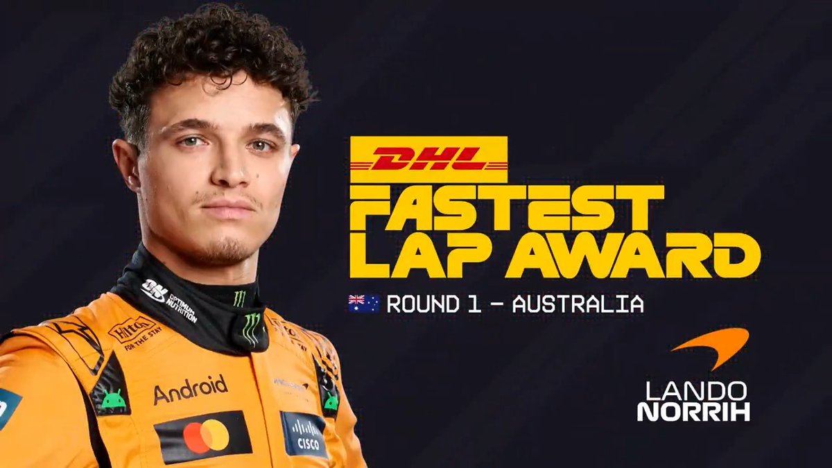 Off to a flying start! ⏱️ Lando Norris clocked the DHL_Motorsports Fastest Lap at the opening round of the season in Melbourne 👉 #F1 #AusGP #MomentsThatDeliver