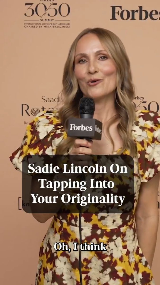 "[What's] probably even more important [is] to surround ourselves with people who respect that genius." Sadie Lincoln, cofounder and CEO of barre3, spoke backstage at the #Forbes3050 Summit about tapping into your originality. #3050AbuDhabi