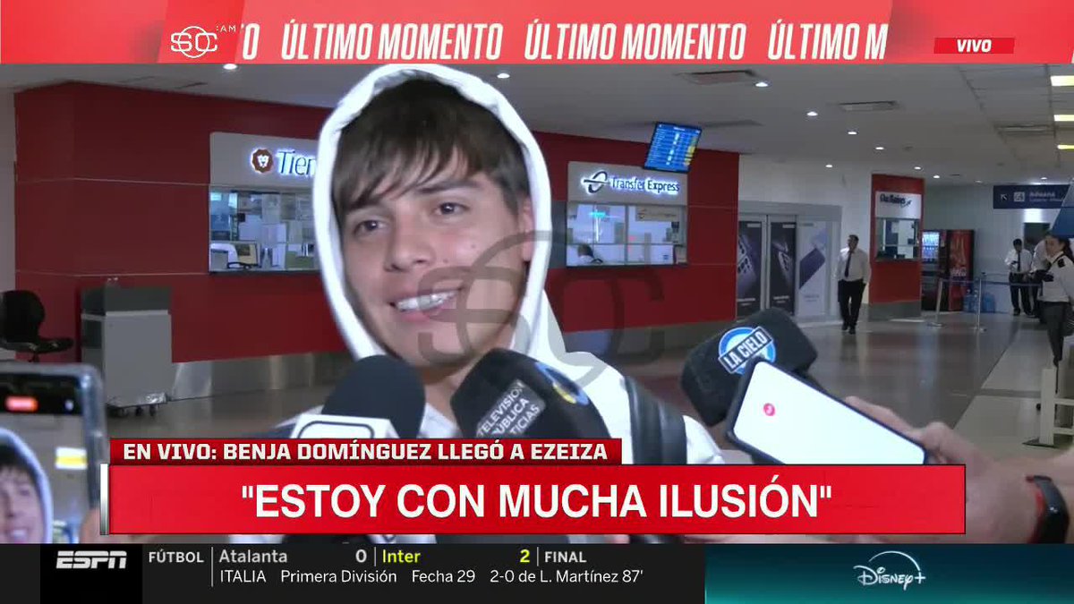 "CONTENTO, CON MUCHA ILUSIÓN", Benja Domínguez llegó a Argentina y manifestó su felicidad por la convocatoria a la Selección. 📺 #DisneyPlus