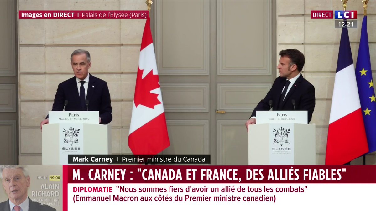 🗣️ Le Canada est "le plus européen des pays non-européens" : le nouveau Premier ministre canadien, Mark Carney à Emmanuel Macron