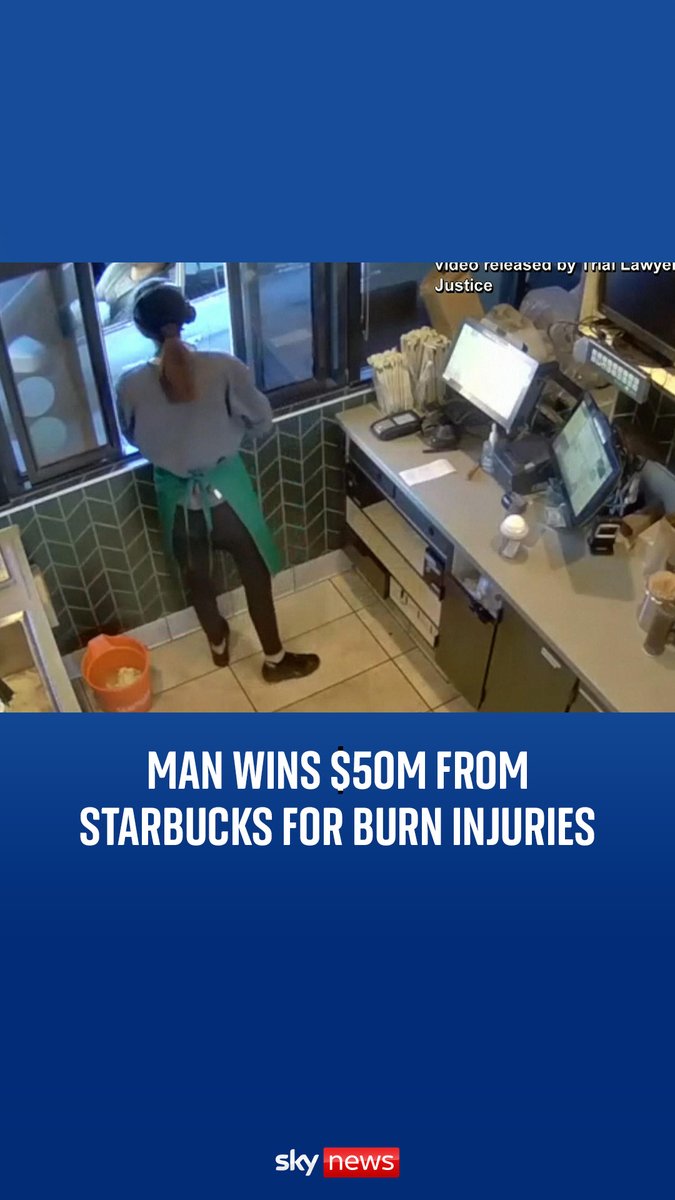 A California delivery driver has been awarded 50 million dollars in damages from Starbucks after a hot drink fell from a takeaway container onto his lap at a drive-through.