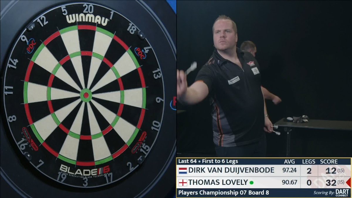 DIRK HITS A NINE! Dirk van Duijvenbode hits the second nine-darter of the day at Players Championship 7! An unconventional route from the Dutchman!