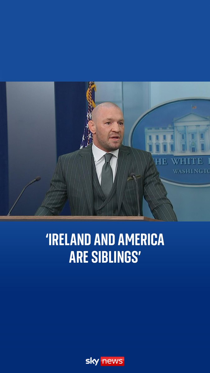 Conor McGregor speaks in the White House before his meeting with President Donald Trump. He says he is there “to raise the issues the people of Ireland face”.
