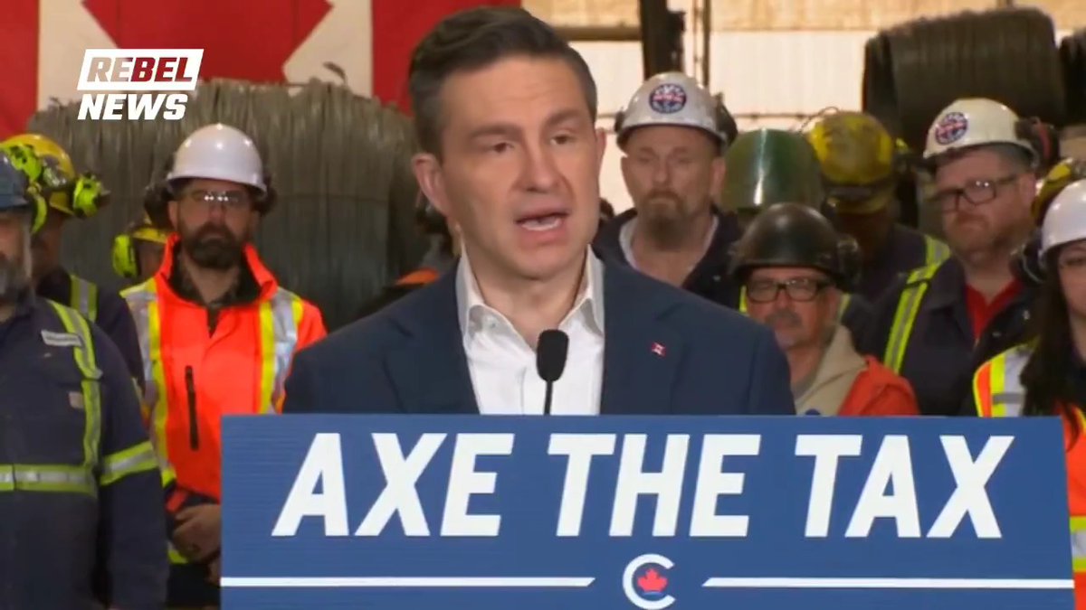 Poilievre announces the Conservatives will repeal the entire carbon tax, not just part of it like Carney. "There will be no taxes on consumers, no taxes on Canadian industries," he says.
