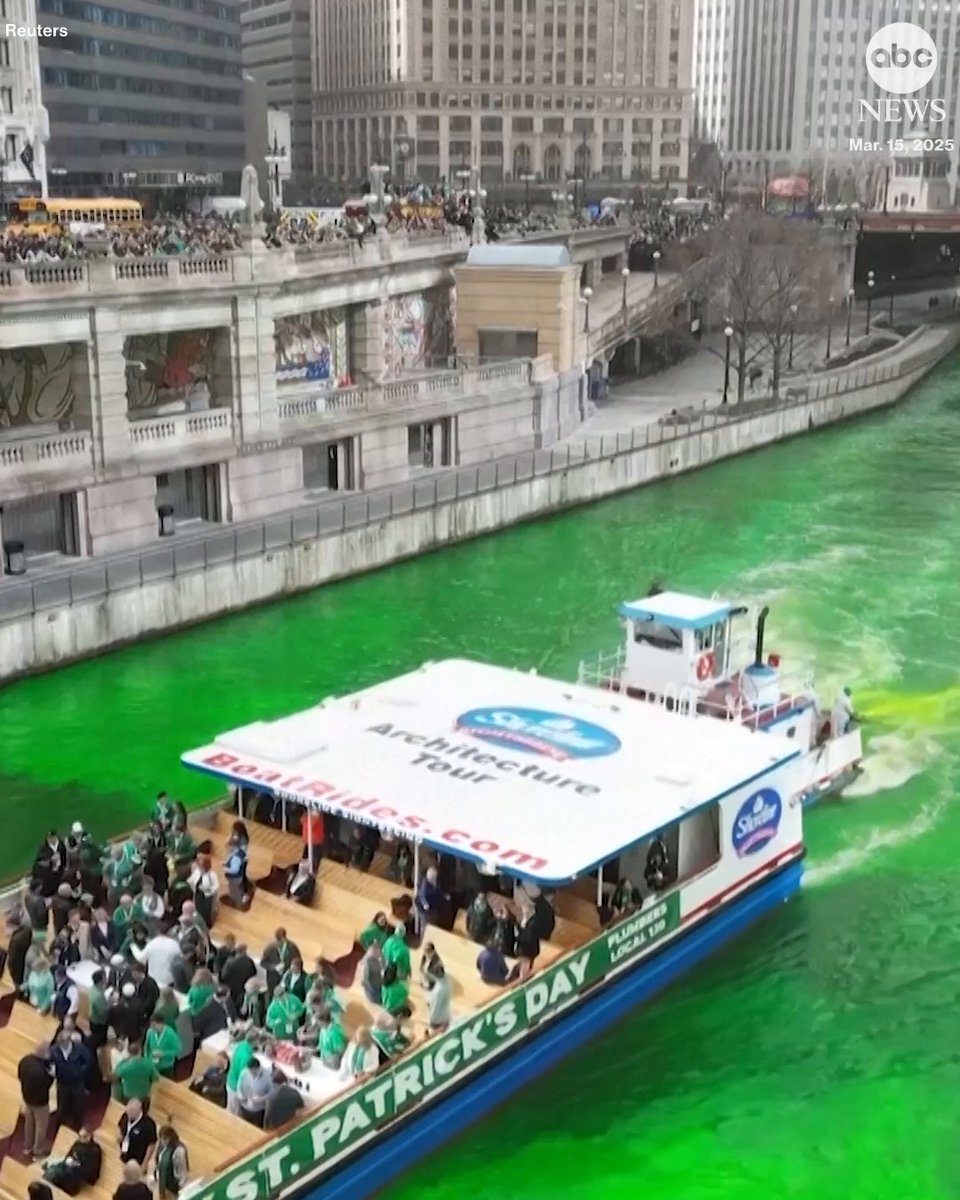 US: They do this every year in Chicago for St Patricks day. I love it!