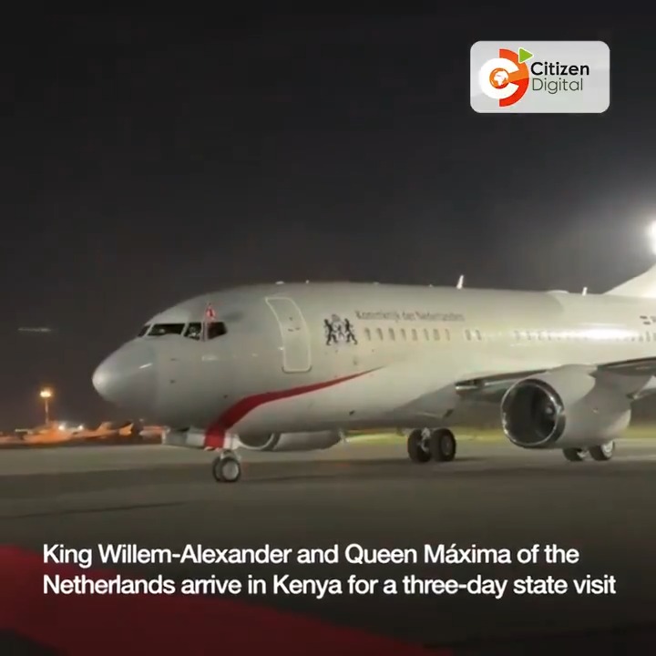 King Willem-Alexander and Queen Máxima of the Netherlands arrive in Kenya for a three-day state visit