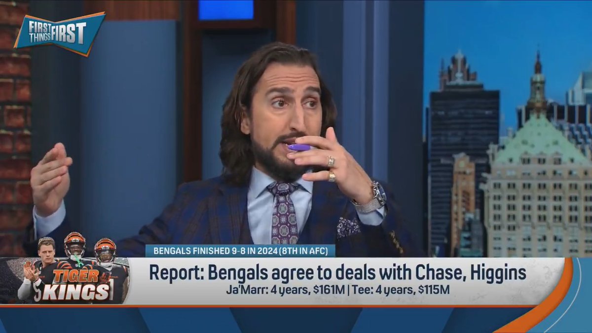 .nick wright reacts to the Bengals agreeing to deals with Ja’Marr Chase and Tee Higgins: “I don’t think this is the best path forward for them to win a championship. And I think it also operates as if Joe Burrow is not a great quarterback.”