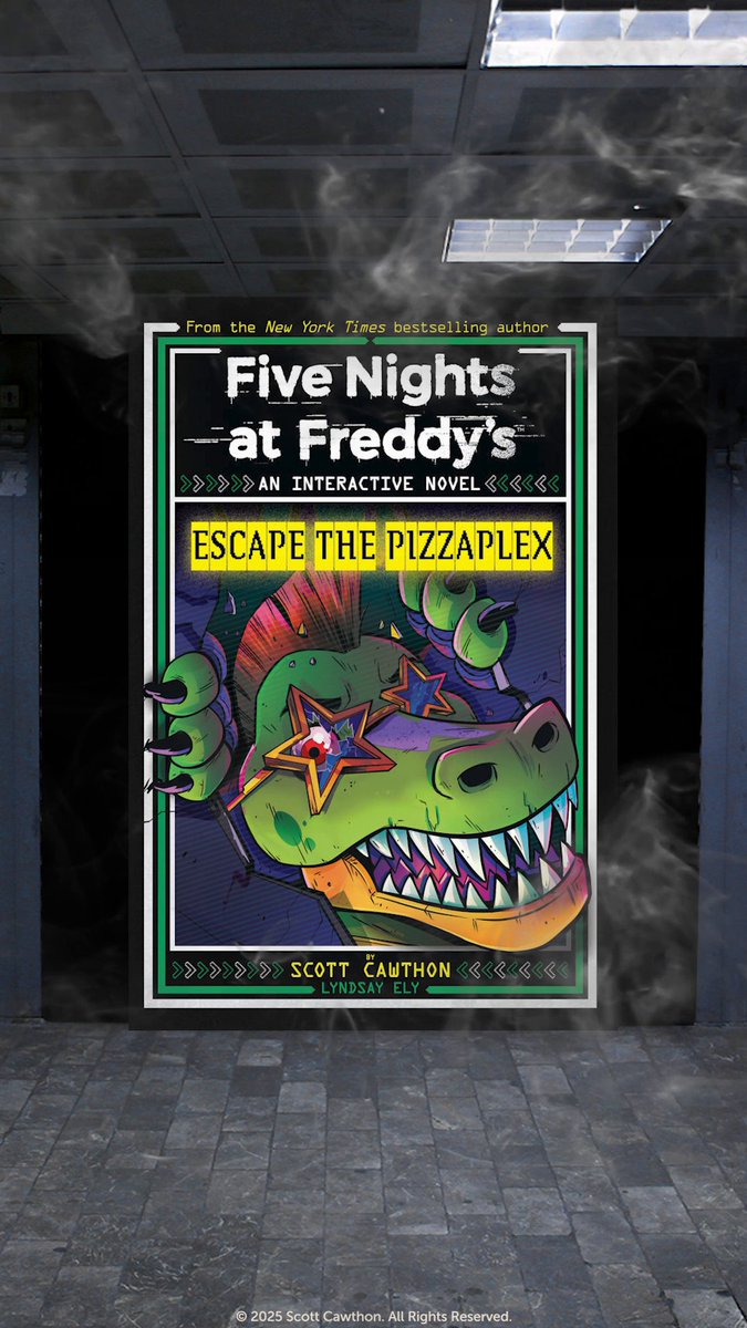 Choose wisely or it's game over. Can you make it out in one piece? Find out in Five Nights at Freddy's Interactive Novel # 3: Escape The Pizzaplex by Scott Cawthon and Lyndsay Ely 🍕 On sale 4/1!