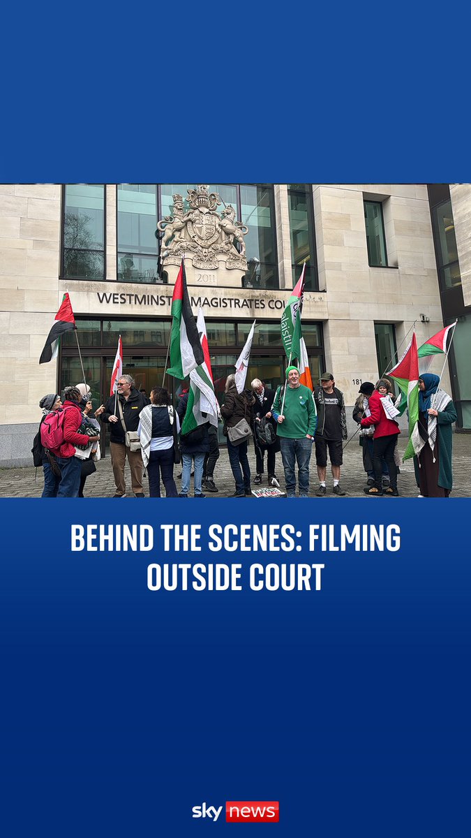 Sky's Charlie Brunskill and Amelia Harper were outside Westminster Magistrates Court today. Inside the court, a man accused of scaling the Big Ben clock tower denied causing a public nuisance and trespassing. Watch the #BTS of outside the court here ⬇️