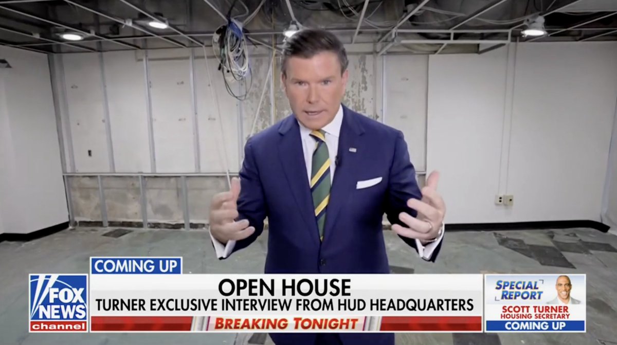 🚨Live from HUD: Bret Baier enters closed off offices at HUD and uncovers leaks in the Weaver building that have been ongoing for decades with repair estimates at $35 million.