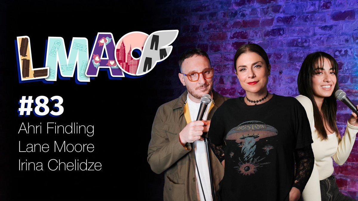 🍻 Stand-up that goes down smooth... 😎 Stream #LMAOF with Ahri Findling, @RaunchOnPizza, and @HelloLaneMoore now! 📺 Tune in free: