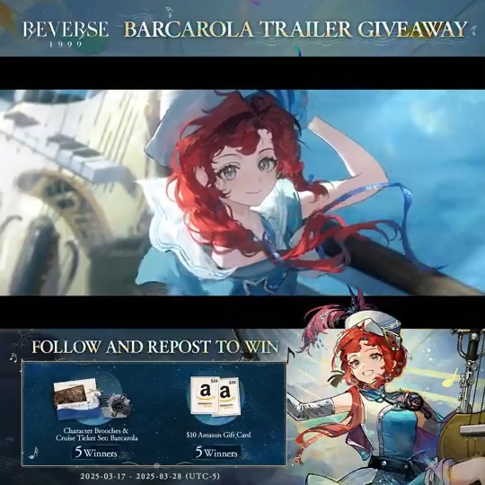 Barcarola Trailer - Conductor of the Waves | Reverse: 1999 "Barcarola"—a name born in Cremona, the City of Violins. [Giveaway Rules] 1.Follow Reverse: 1999 | Version 3.5 Available Now 2.RT trailer before Mar.28 HD: DL: #Reverse1999Ver2ꓸ4 #Barcarola