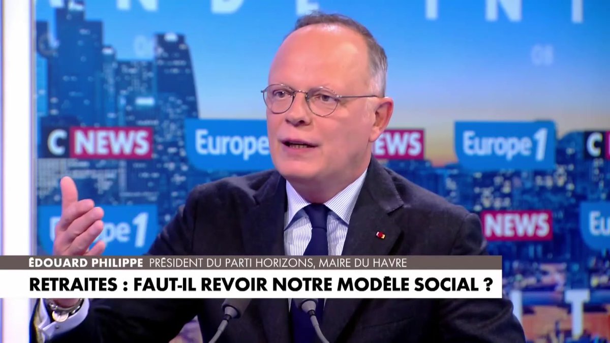 Retraites : "Il va falloir (...) travailler plus dans la semaine, dans l'année et travailler plus tout au long de la vie, c'est ce que font tous les pays d'Europe de droite ou de gauche" déclare Edouard Philippe #LaGrandeITW #Europe1