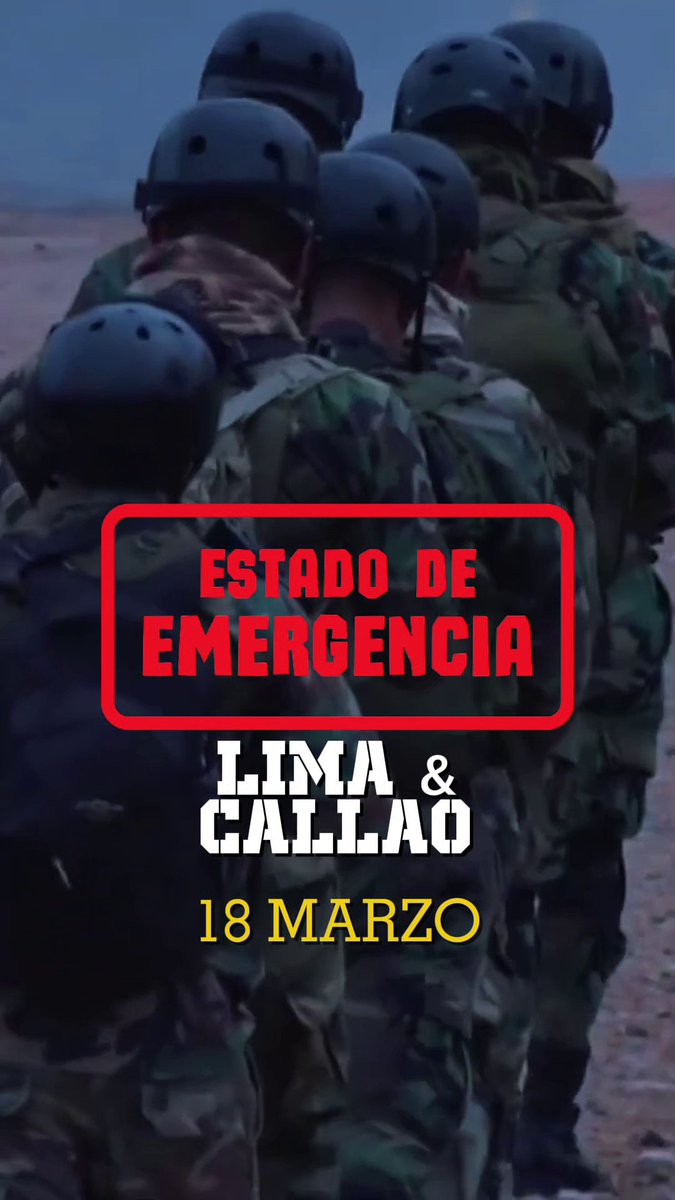 🇵🇪 | DATO: En las primeras horas del primer día del Estado de Emergencia se han reportado 4 muertos por heridas de bala en Lima y Callao.