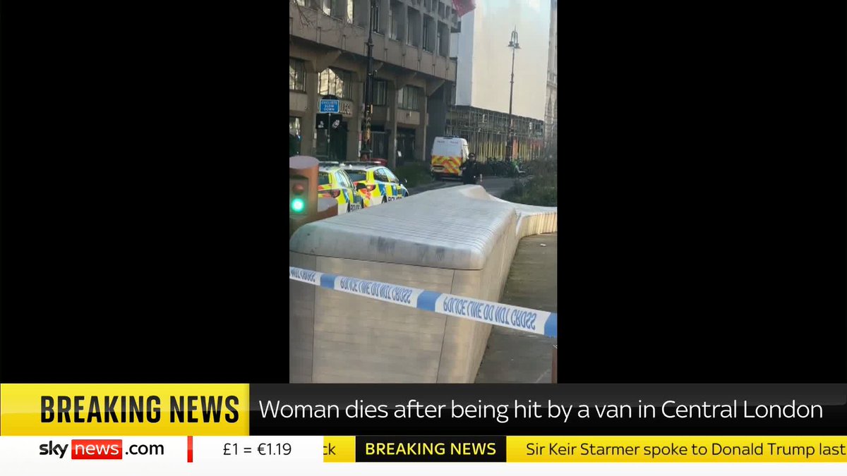BREAKING: A woman has died and several others are in hospital after being hit by a van in central London. 📺 Sky 501, Virgin 602, Freeview 233 and YouTube