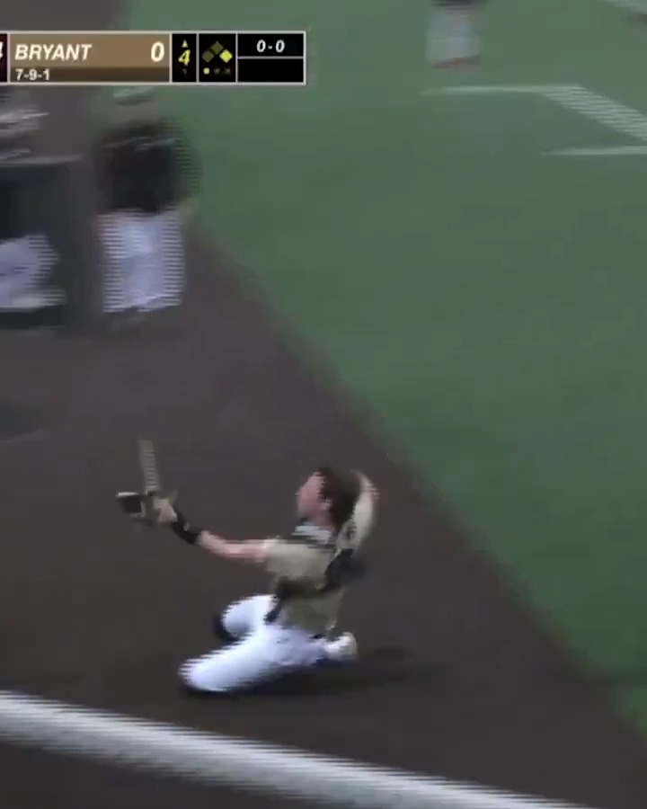 Bryant University catcher Cam Papetti makes a great catch and an even BETTER throw 😤 (🎥: @ESPN)