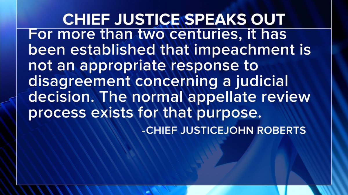 BREAKING: Chief Justice John Roberts is speaking out after Pres. Trump called for a federal judge to be impeached for blocking the deportation of any noncitizens.
