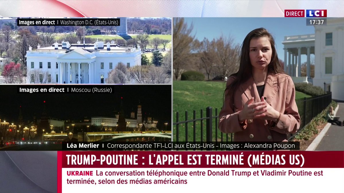 🔴 Trump / Poutine : l'appel est terminé 👉 La Maison Blanche a annoncé que l'appel entre les deux dirigeants était terminé, il a duré environ 2h30.