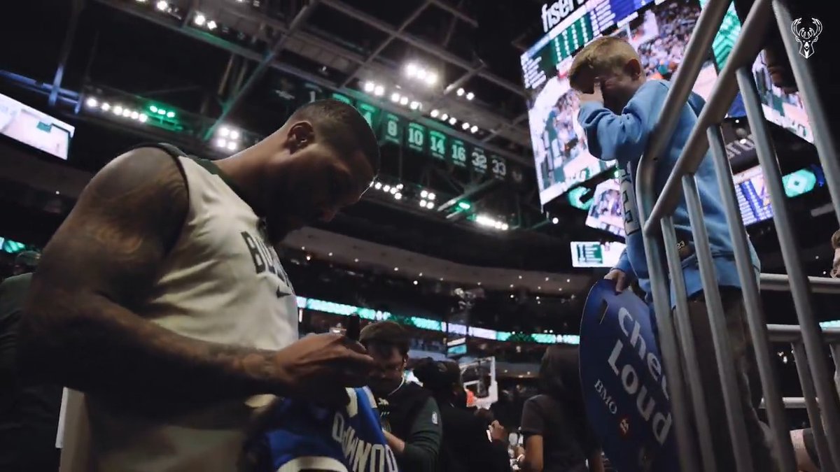 This moment between Damian Lillard and a young fan is what it's all about. 🥺