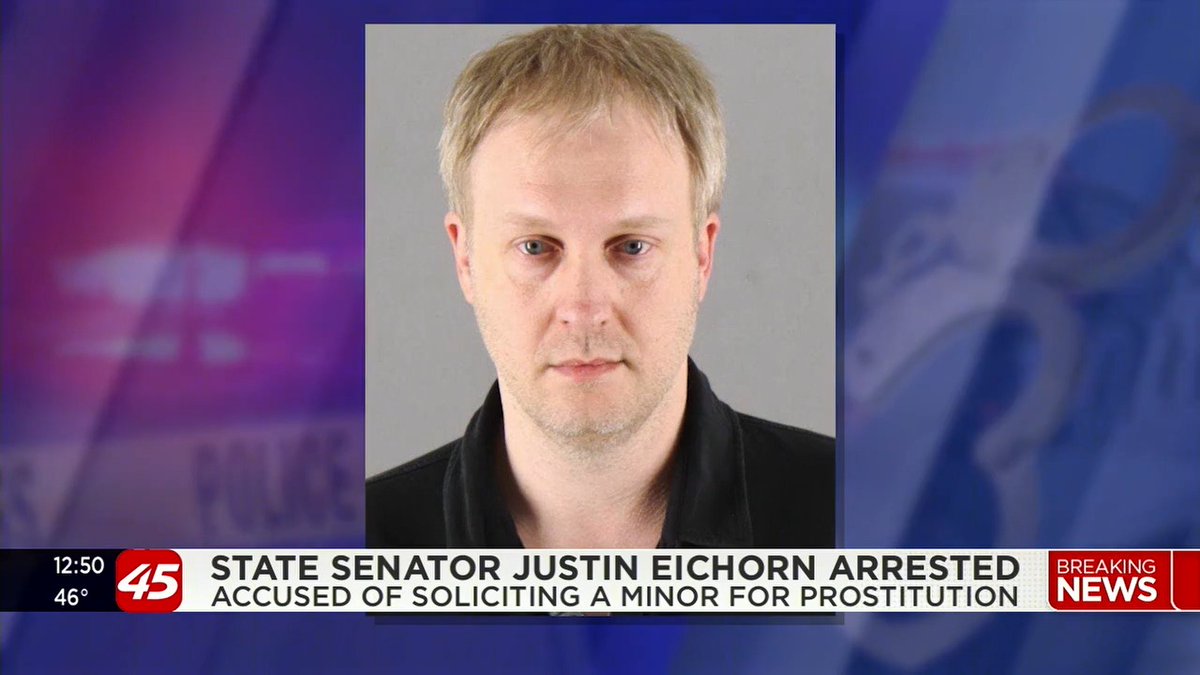 BREAKING: Minnesota State Sen. Justin Eichorn (R-Grand Rapids) was arrested for allegedly soliciting a minor for prostitution. Eichorn made news on Monday for co-authoring a bill designating "Trump derangement syndrome" as a mental illness.