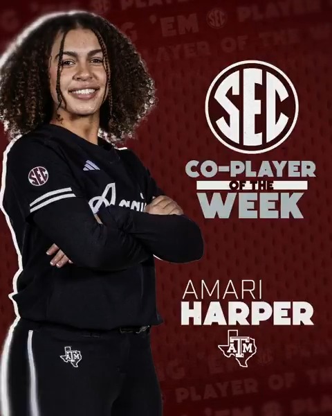 🥎 SEC Player of the Week: March 18 👍 Amari Harper Texas A&M Softball x #SECSB
